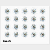 Celebration Of Life 1 Photo Garland Blue Floral  Ronde Sticker (Vel)