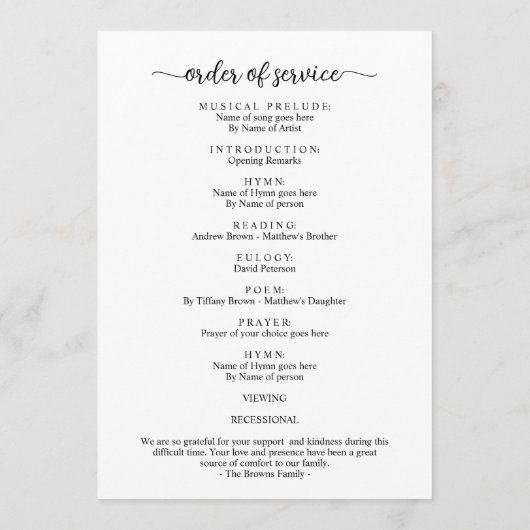 Celebration of Life 1 Photo Memorial Funeral Programmakaart (Achterkant)