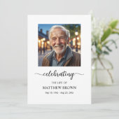 Celebration of Life 1 Photo Memorial Funeral  Programmakaart (Staand voorkant)