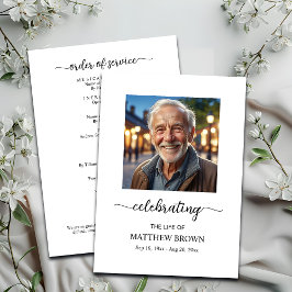 Celebration of Life 1 Photo Memorial Funeral  Programmakaart