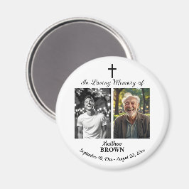 Celebration Of Life 2 Photos Funeral White Magneet
