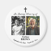 Celebration Of Life 2 Photos Funeral White Magneet (Voorkant)