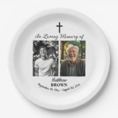 Celebration Of Life 2 Photos Funeral White Papieren Bordje (Voorkant)