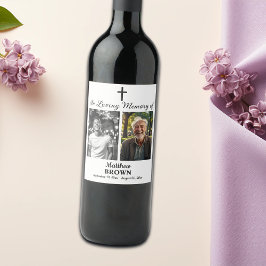 Celebration Of Life 2 Photos Funeral White Wijn Etiket