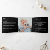 Celebration of Life 3-Photo Black & White Funeral Drieluik Programma (Binnen)