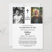 Celebration Of Life 3 Photos Funeral White Kaart (Voorkant)