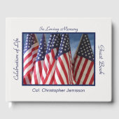 Celebration of Life, Amerikaanse vlaggen, naam Gastenboek (Voorkant)