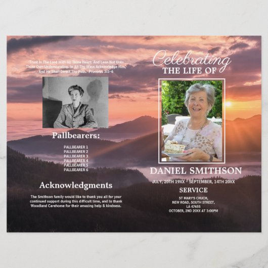 Celebration of Life Beach Funeral Service Program  Flyer (Voorkant)