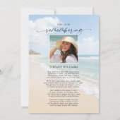 Celebration of Life Beach Photo Funeral Kaart (Achterkant)