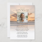 Celebration of Life Beach Sunset Photo Invitation Kaart (Achterkant)