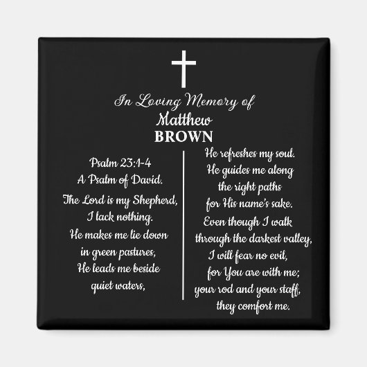 Celebration Of Life Bible Verse Funeral Keepsake Magneet (Voorkant)