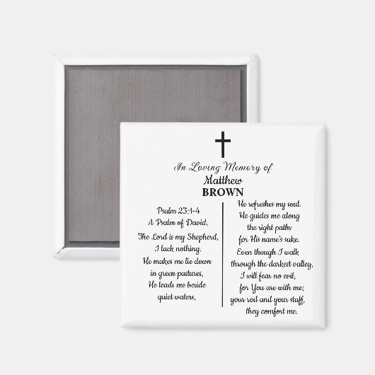 Celebration Of Life Bible Verse Funeral Keepsake Magneet (Voorkant / Achterkant)