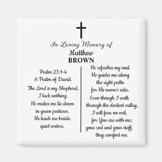 Celebration Of Life Bible Verse Funeral Keepsake Magneet (Voorkant)