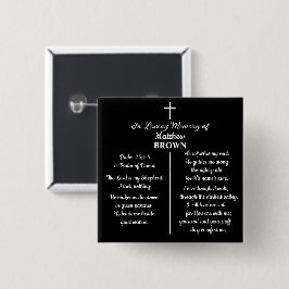 Celebration Of Life Bible Verse Funeral Keepsake Vierkante Button 5,1 Cm