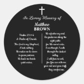Celebration Of Life Bible Verse Funeral Ronde Sticker (Voorkant)