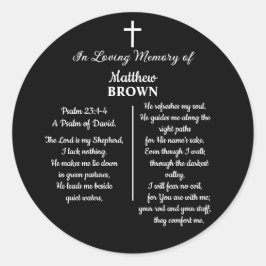 Celebration Of Life Bible Verse Funeral Ronde Sticker