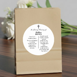 Celebration Of Life Bible Verse Funeral Ronde Sticker
