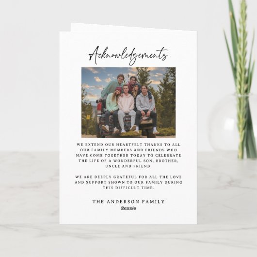 Celebration of Life Black White Memorial Funeral Programma (Achterkant)