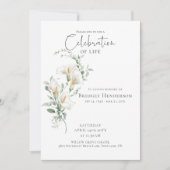 Celebration of Life Calla Lily Funeral Memorial Kaart (Voorkant)