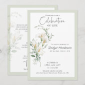 Celebration of Life Calla Lily Funeral Memorial Kaart (Voorkant / Achterkant)