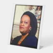 Celebration of Life Customize Photo tabletop  Reclamebord Met Voetstuk (Voorkant)