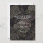 Celebration of Life Dark Moody Floral Funeral Kaart (Achterkant)