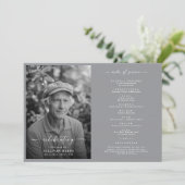 Celebration of Life | Elegant Black & White Photo Programmakaart (Staand voorkant)