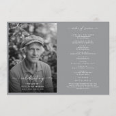 Celebration of Life | Elegant Black & White Photo Programmakaart (Voorkant)