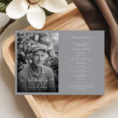 Celebration of Life | Elegant Black & White Photo Programmakaart