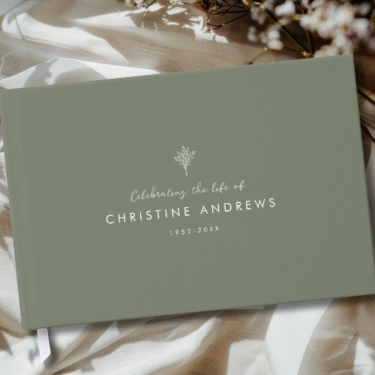 Celebration of Life Floral Memorial Green Gastenboek