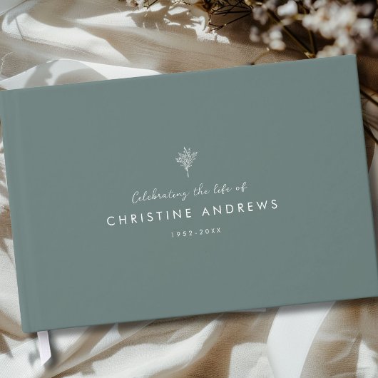 Celebration of Life Floral Memorial Green Gastenboek