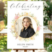 Celebration of Life, Floral Photo Elegant White Poster