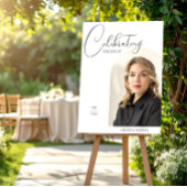 Celebration of Life, Floral Photo Elegant White Poster