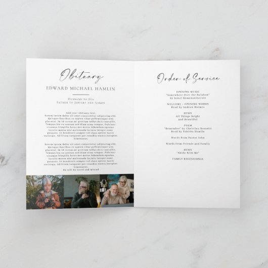 Celebration of Life Folded Service Memorial Programma (Binnen)