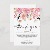 Celebration of Life Funeral Memorial Floral Bedankkaart (Voorkant / Achterkant)