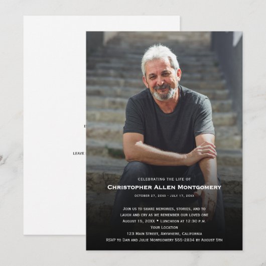 Celebration of Life Funeral Memorial Kaart (Voorkant / Achterkant)