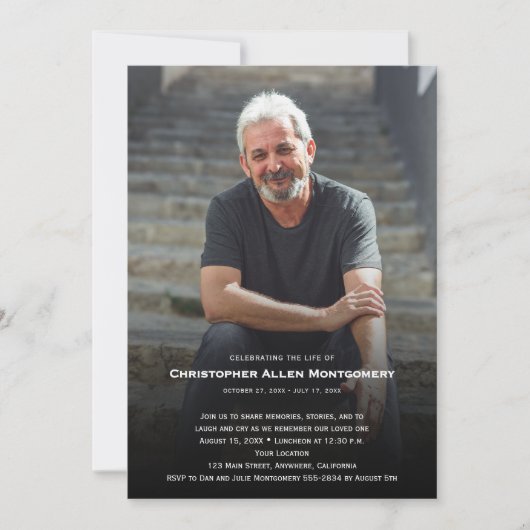 Celebration of Life Funeral Memorial Kaart (Voorkant)