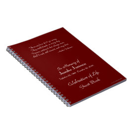 Celebration of Life Gastenboek Brick Red Notitiebo Notitieboek