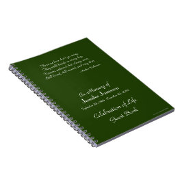 Celebration of Life Gastenboek Groen Notitieboek