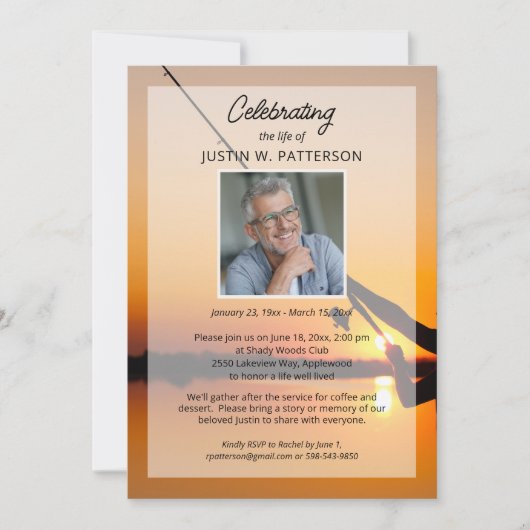 Celebration of Life Gevist Foto Begrafenis Kaart (Voorkant)