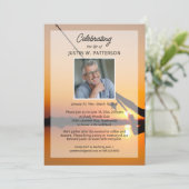 Celebration of Life Gevist Foto Begrafenis Kaart (Staand voorkant)