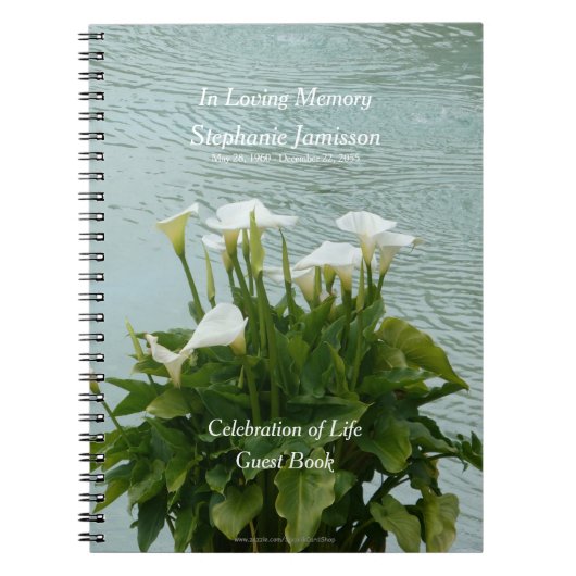 Celebration of Life Guest Book Calla Lilies Floral Notitieboek (Voorkant)