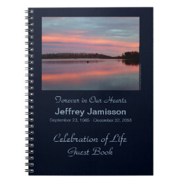 Celebration of Life Guest Book Fisherman at Sunset Notitieboek
