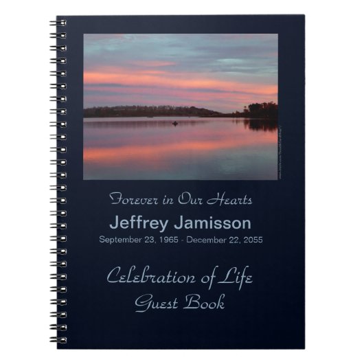 Celebration of Life Guest Book Fisherman at Sunset Notitieboek (Voorkant)