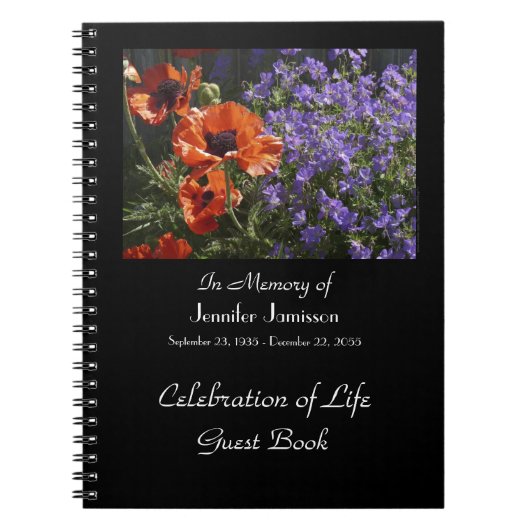 Celebration of Life Guest Book, Orange Poppies Notitieboek (Voorkant)