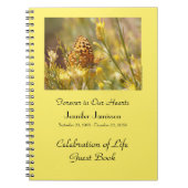 Celebration of Life Guest Book, Yellow Butterfly  Notitieboek (Voorkant)