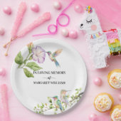 Celebration Of Life Hummingbirds Floral  Papieren Bordje (Feest)