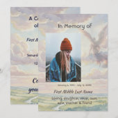 Celebration of Life Invite Angel Sky Clouds Kaart (Voorkant / Achterkant)