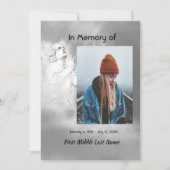 Celebration of Life Invite Angel Sky Clouds Kaart (Voorkant)