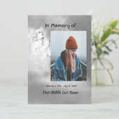 Celebration of Life Invite Angel Sky Clouds Kaart (Staand voorkant)